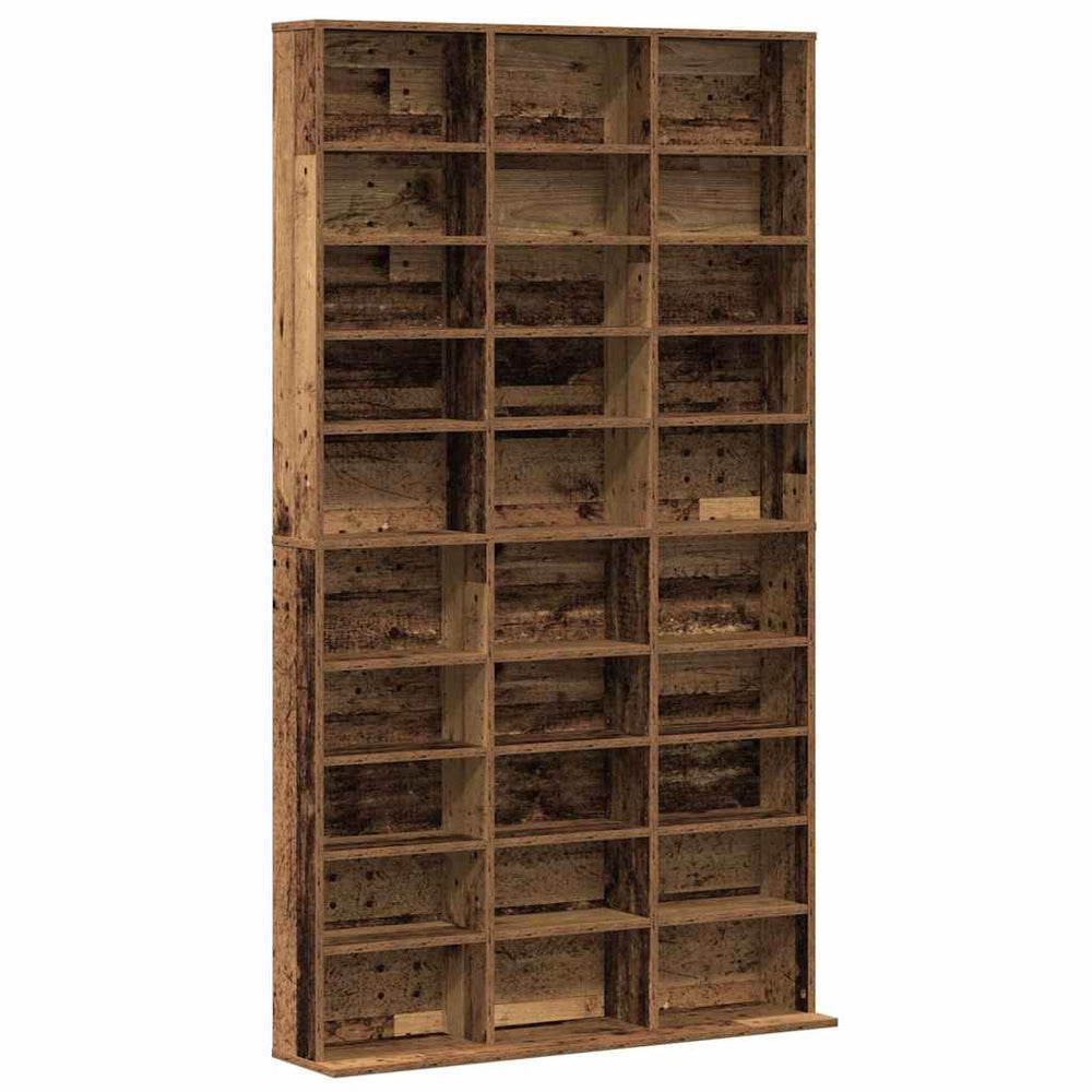 vidaXL CD Rack with Shelves Reclaimed Wood 101 x 23 x 177.5 cm Engineered Wood