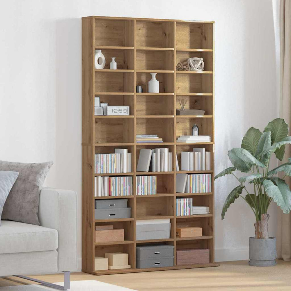 vidaXL CD Rack Artisan Oak 101 x 23 x 177.5 cm Engineered Wood