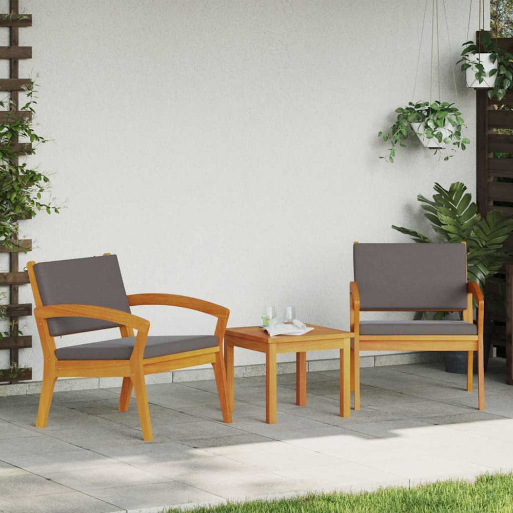 vidaXL Bistro Set with Cushions 3 pcs Brown Polyester