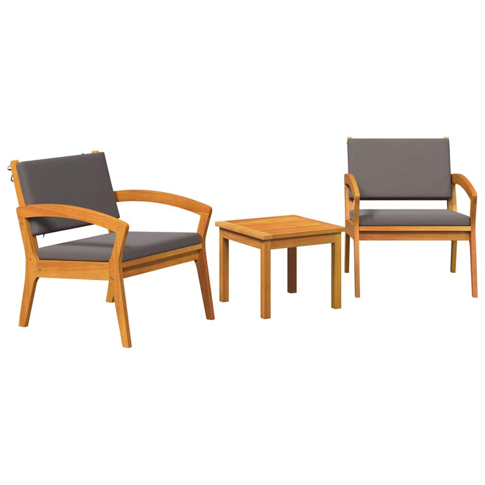 vidaXL Bistro Set with Cushions 3 pcs Brown Polyester