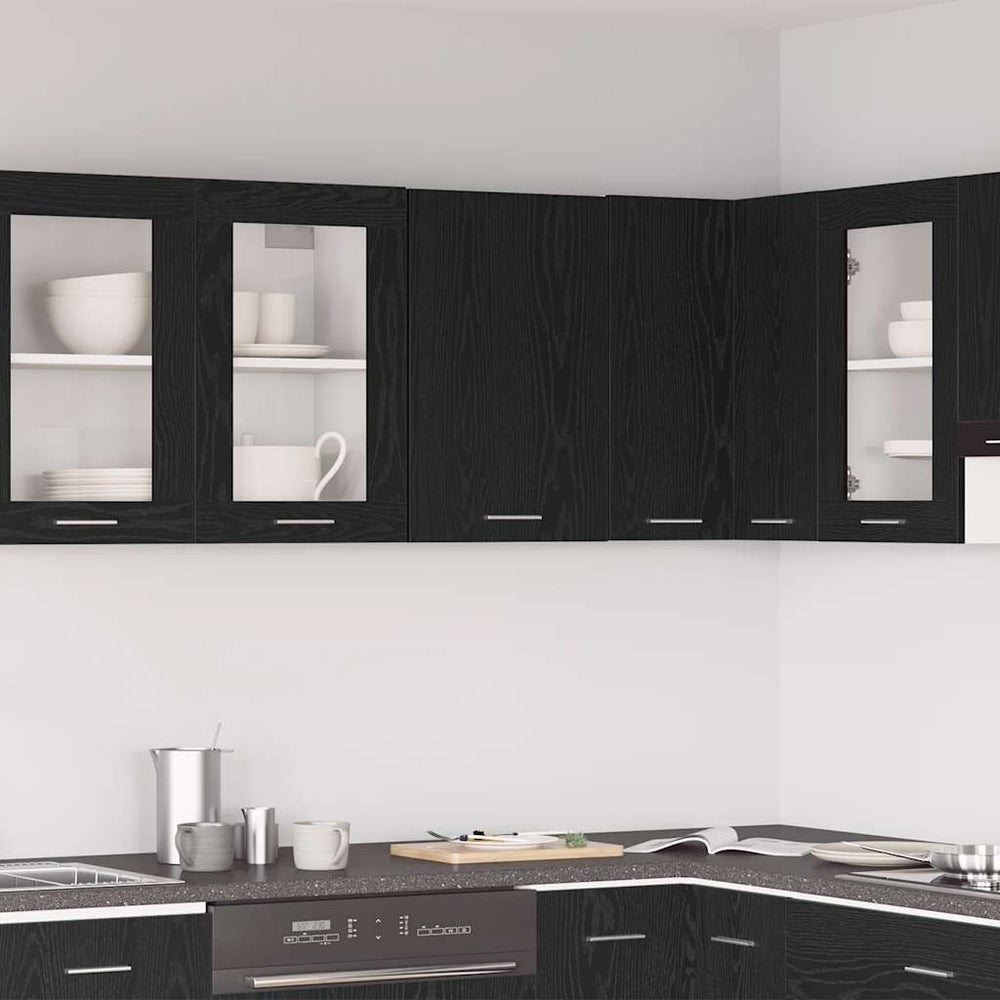 vidaXL Wall Cabinet Black Oak Look 40x31x60 cm Engineered Wood
