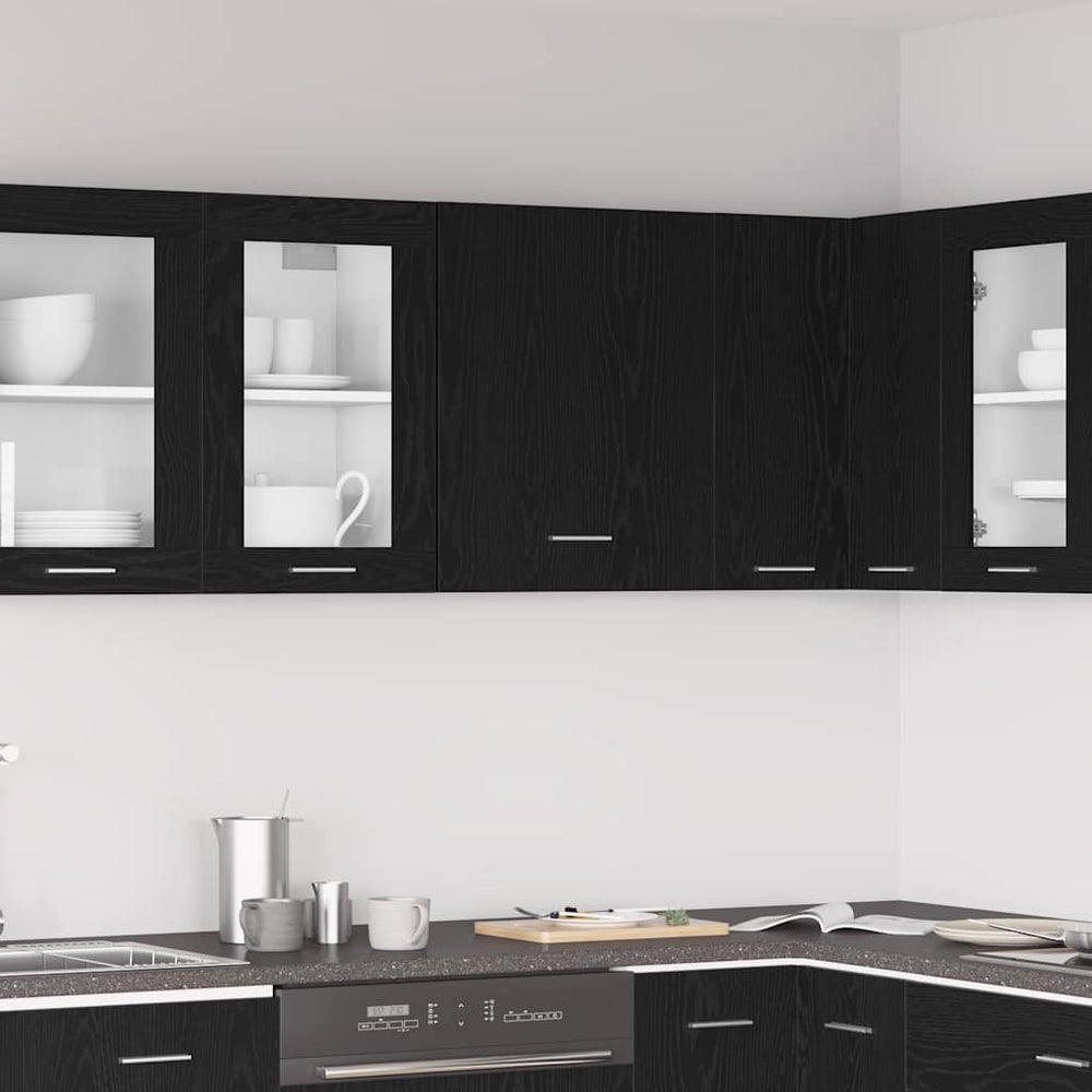 vidaXL Wall Cabinet Black Oak Look 50 x 31 x 60 cm Engineered Wood