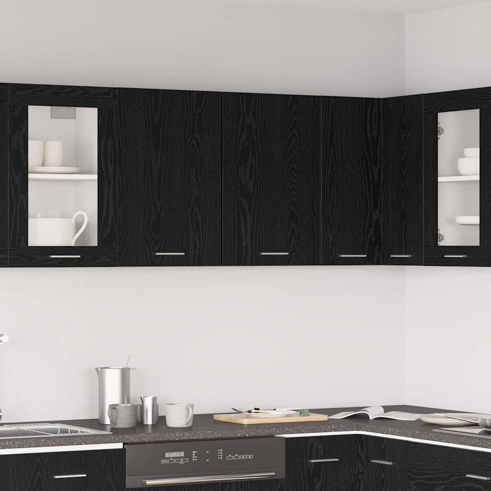 vidaXL Wall Cabinet Lyon Black Oak-Look 80 x 31 x 60 cm