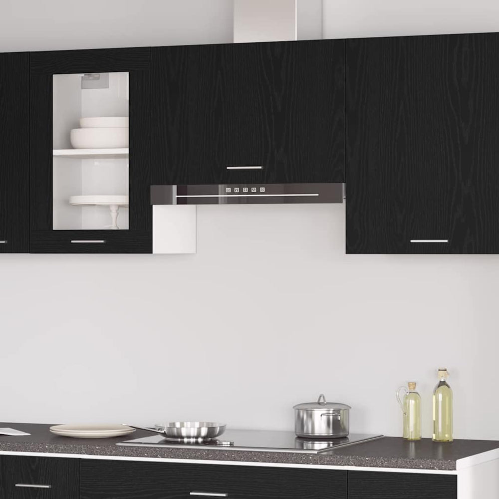 vidaXL Wall Cabinet Lyon Black Oak Look 60 x 31 x 40 cm