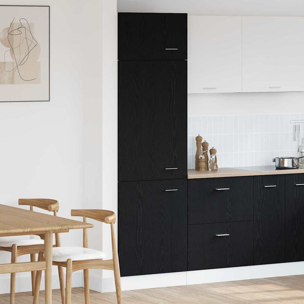 vidaXL Tall Wall Cabinet Lyon Black Oak-Look 60 x 31 x 207 cm
