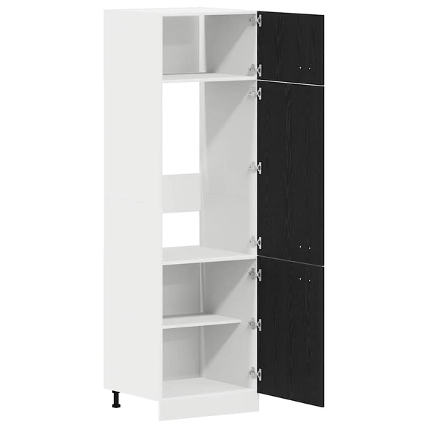 vidaXL Tall Wall Cabinet Lyon Black Oak-Look 60 x 31 x 207 cm