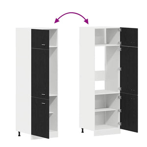 vidaXL Tall Wall Cabinet Lyon Black Oak-Look 60 x 31 x 207 cm