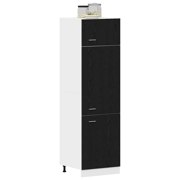 vidaXL Tall Wall Cabinet Lyon Black Oak-Look 60 x 31 x 207 cm