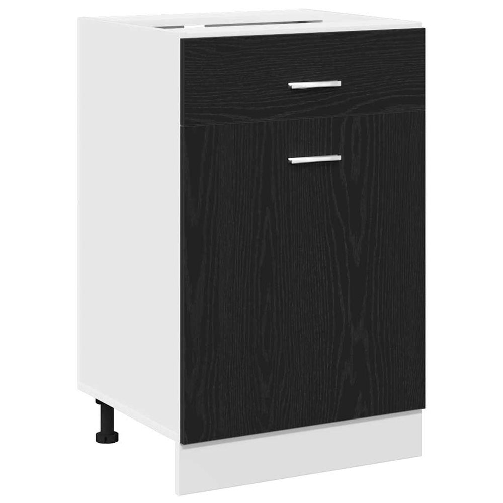 vidaXL Wall Cabinet with Shelf Black Oak Look 50 x 46 x 81.5 cm