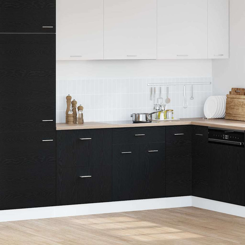 vidaXL Wall Cabinet with Shelf Black Oak Look 60 x 46 x 81.5 cm