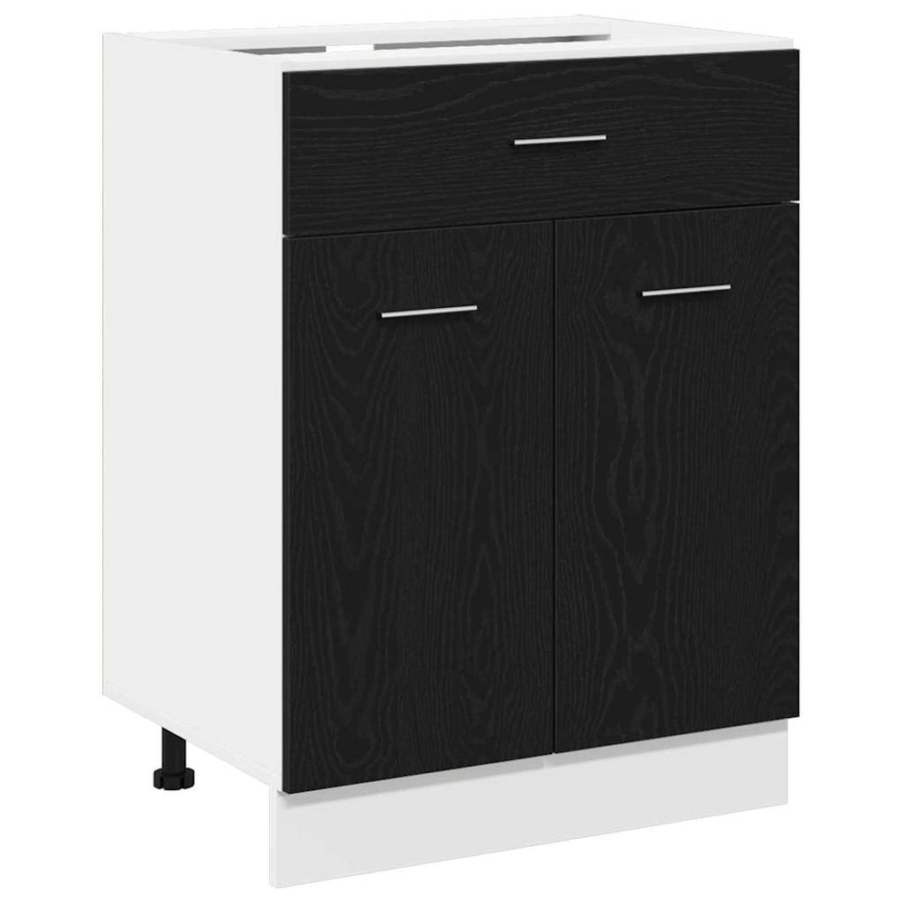 vidaXL Wall Cabinet with Shelf Black Oak Look 60 x 46 x 81.5 cm