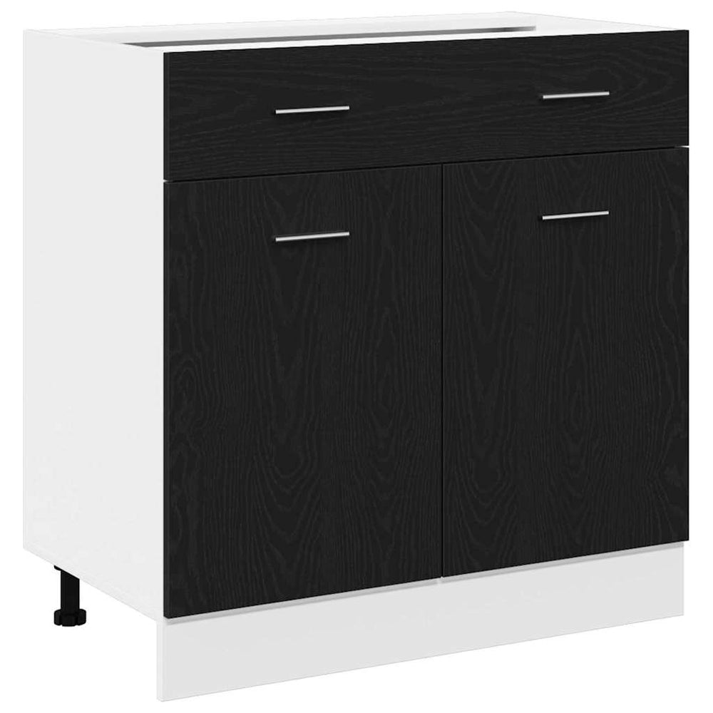 vidaXL Wall Cabinet with Shelf Black Oak Look 80 x 31 x 81.5 cm
