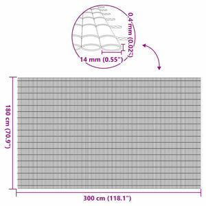 Gelber PVC Gartenzaun, Doppelseitig, 1,8x3 m