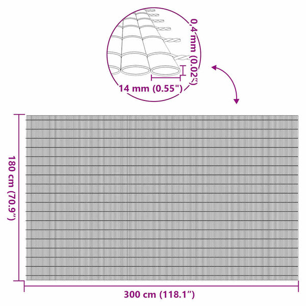 Gelber PVC Gartenzaun, Doppelseitig, 1,8x3 m