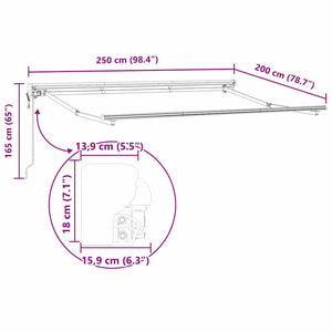 vidaXL Awning Frame Blue and White 250 x 200 cm