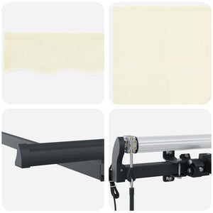 vidaXL Retractable Awning Cream 250 x 200 cm Fabric