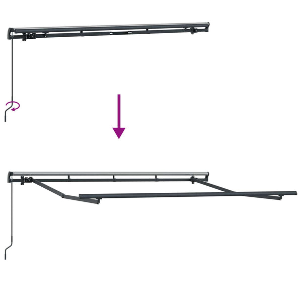 vidaXL Retractable Awning Anthracite 250 x 200 cm Fabric