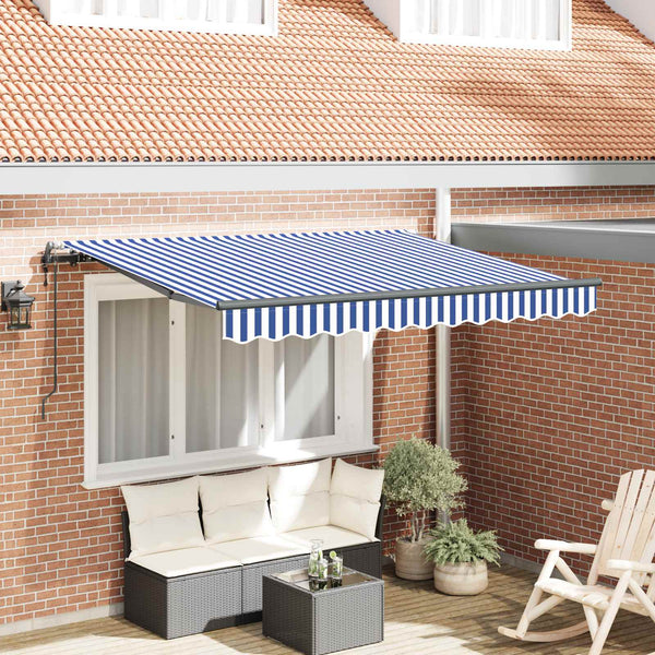 vidaXL Retractable Awning Blue 300 x 200 cm Fabric