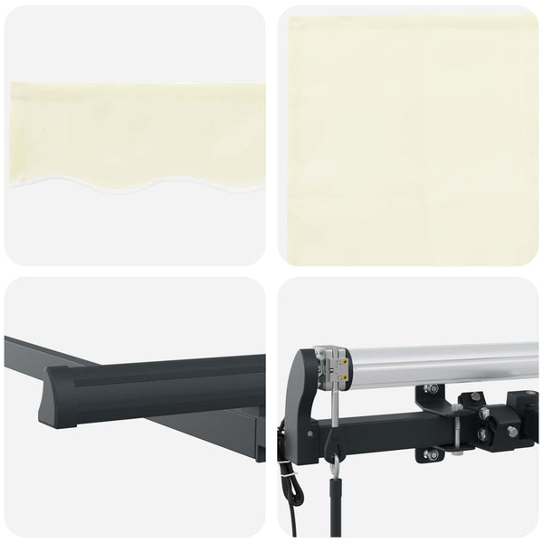 vidaXL Retractable Awning Cream 300 x 200 cm Fabric