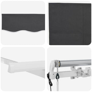 vidaXL Retractable Awning Anthracite 300 x 200 cm