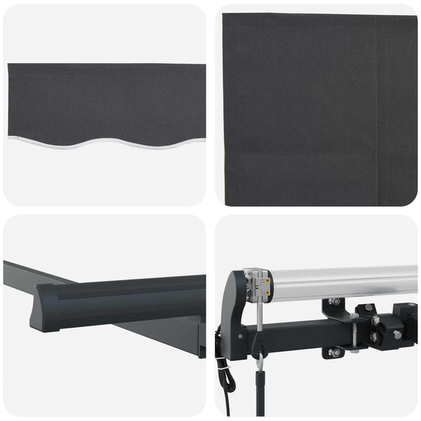 vidaXL Retractable Awning Striped Anthracite 300 x 200 cm Fabric
