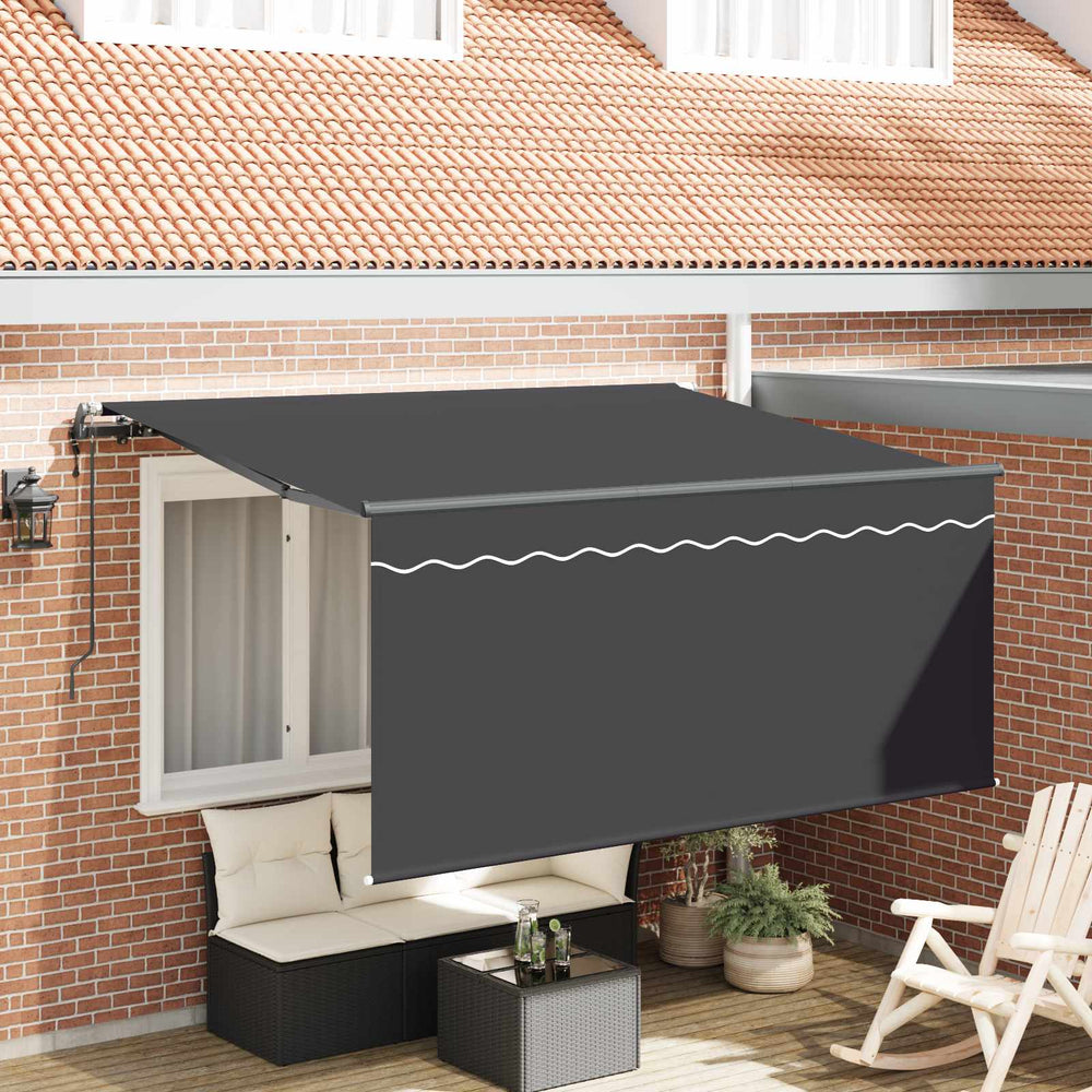 vidaXL Retractable Awning Striped Anthracite 300 x 200 cm Fabric