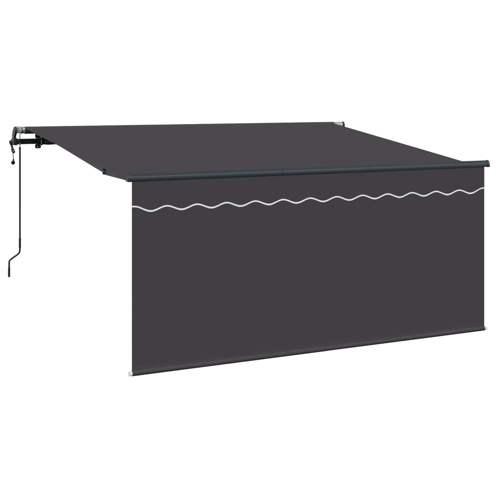 vidaXL Retractable Awning Striped Anthracite 300 x 200 cm Fabric