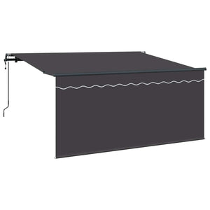 vidaXL Retractable Awning Striped Anthracite 300 x 200 cm Fabric