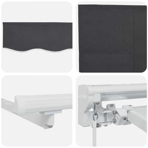 vidaXL Retractable Awning Cream 350 x 200 cm Polyester and Aluminium