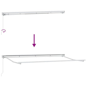 vidaXL Retractable Awning Cream 350 x 200 cm Polyester and Aluminium