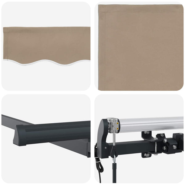 vidaXL Retractable Awning Beige 350 x 200 cm Fabric