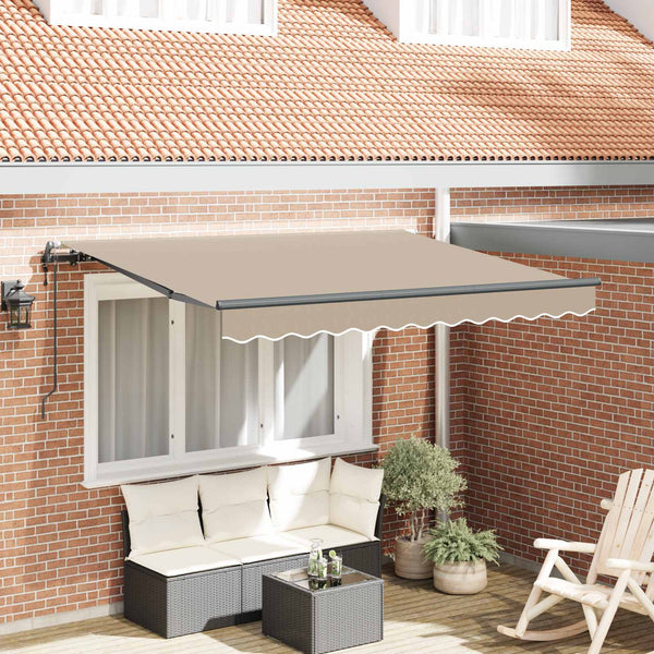 vidaXL Retractable Awning Beige 350 x 200 cm Fabric
