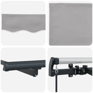 vidaXL Retractable Awning Light Grey 350 x 200 cm Fabric