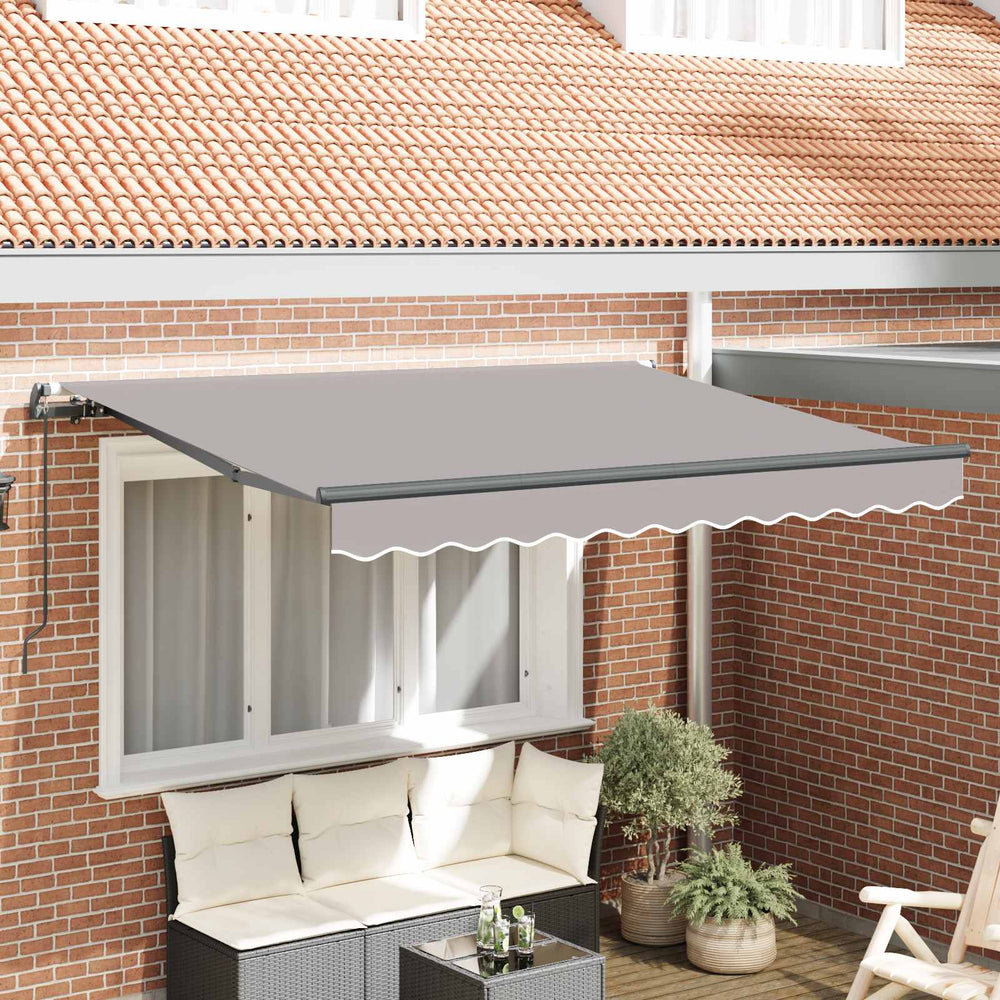 vidaXL Retractable Awning Light Grey 350 x 200 cm Fabric