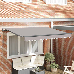 vidaXL Retractable Awning Light Grey 350 x 200 cm Fabric