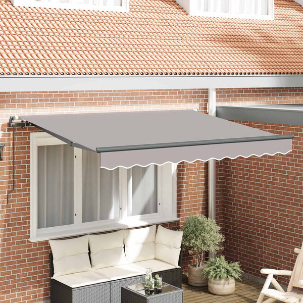 vidaXL Retractable Awning Light Grey 350 x 200 cm Fabric