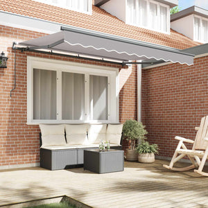 vidaXL Retractable Awning Light Grey 350 x 200 cm Fabric