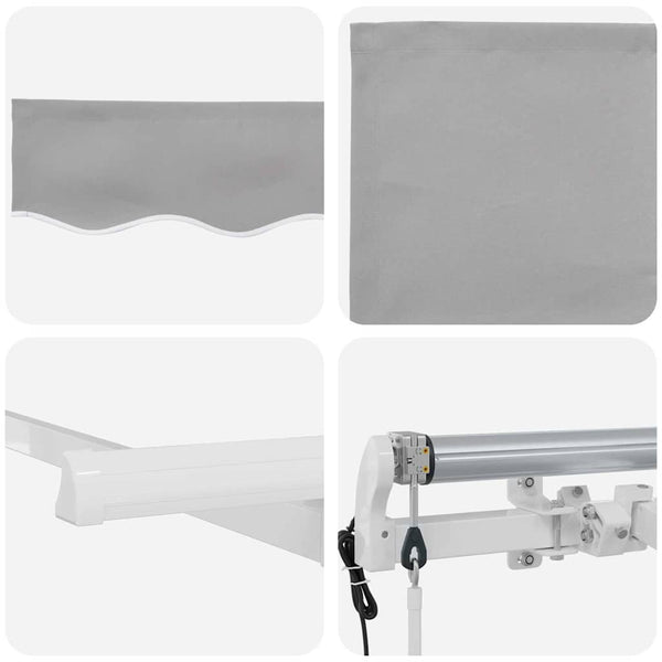 vidaXL Retractable Awning Light Grey 350 x 200 cm Fabric