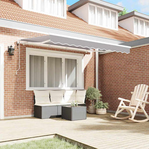 vidaXL Retractable Awning Light Grey 350 x 200 cm Fabric
