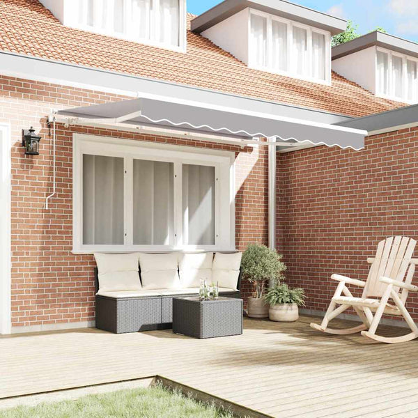 vidaXL Retractable Awning Light Grey 350 x 200 cm Fabric