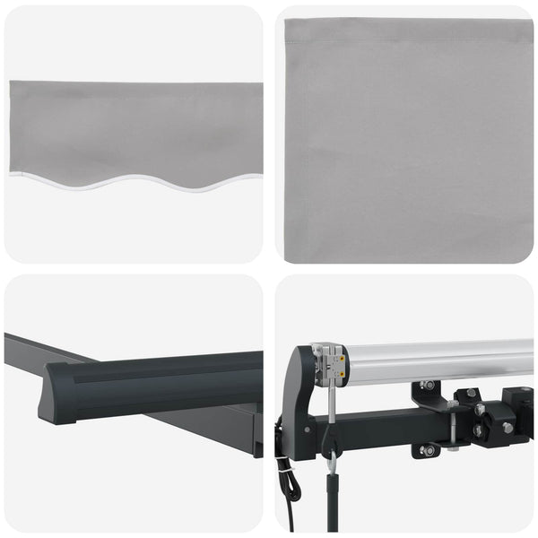 vidaXL Retractable Awning Light Grey 350 x 200 cm Fabric