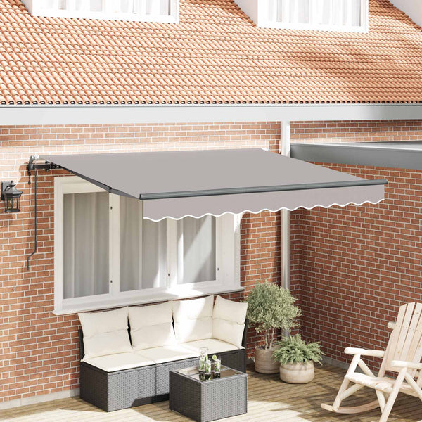 vidaXL Retractable Awning Light Grey 350 x 200 cm Fabric