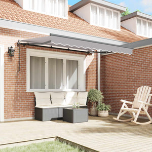 vidaXL Retractable Awning Light Grey 350 x 200 cm Fabric