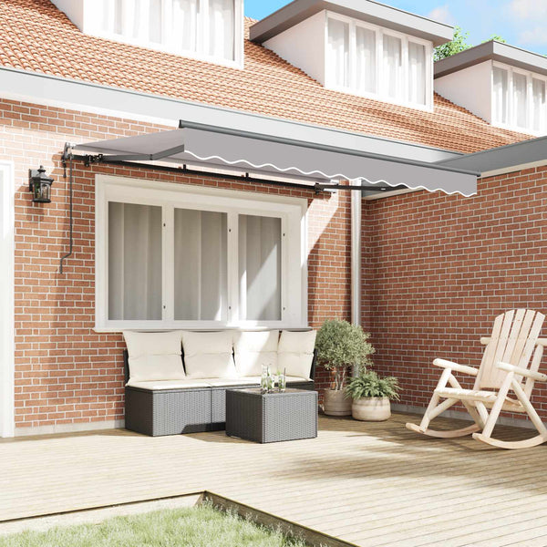 vidaXL Retractable Awning Light Grey 350 x 200 cm Fabric