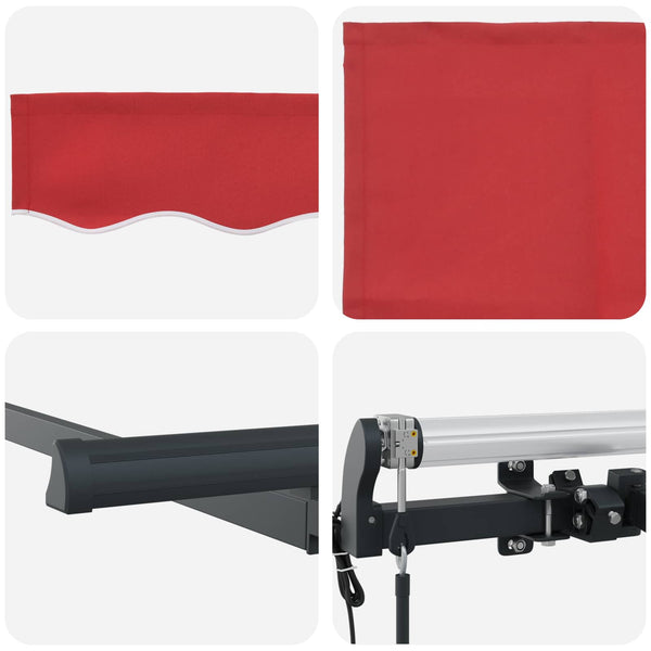 vidaXL Retractable Awning Red 350 x 200 cm Fabric