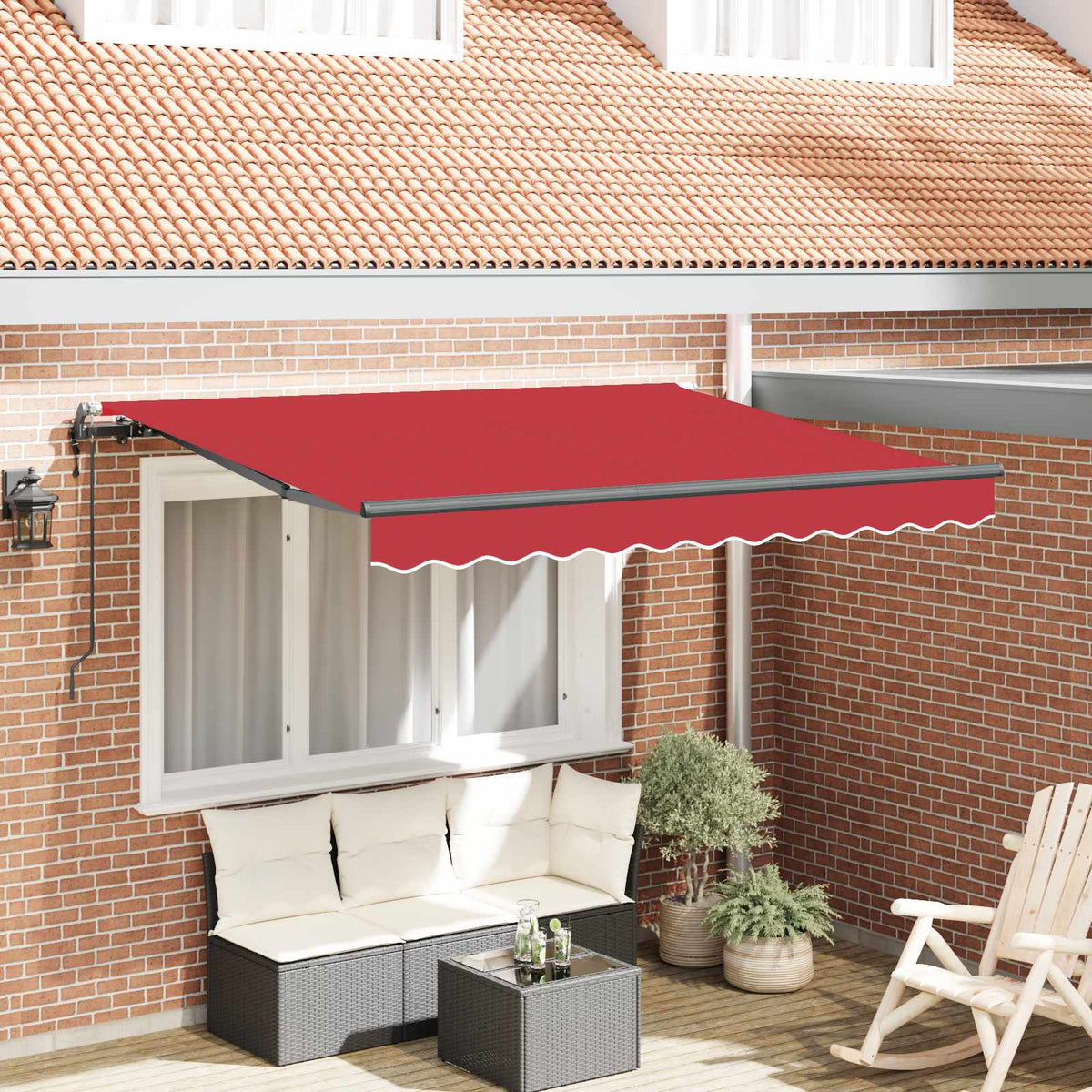 vidaXL Retractable Awning Red 350 x 200 cm Fabric