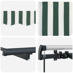 vidaXL Retractable Awning Green 350 x 200 cm Fabric