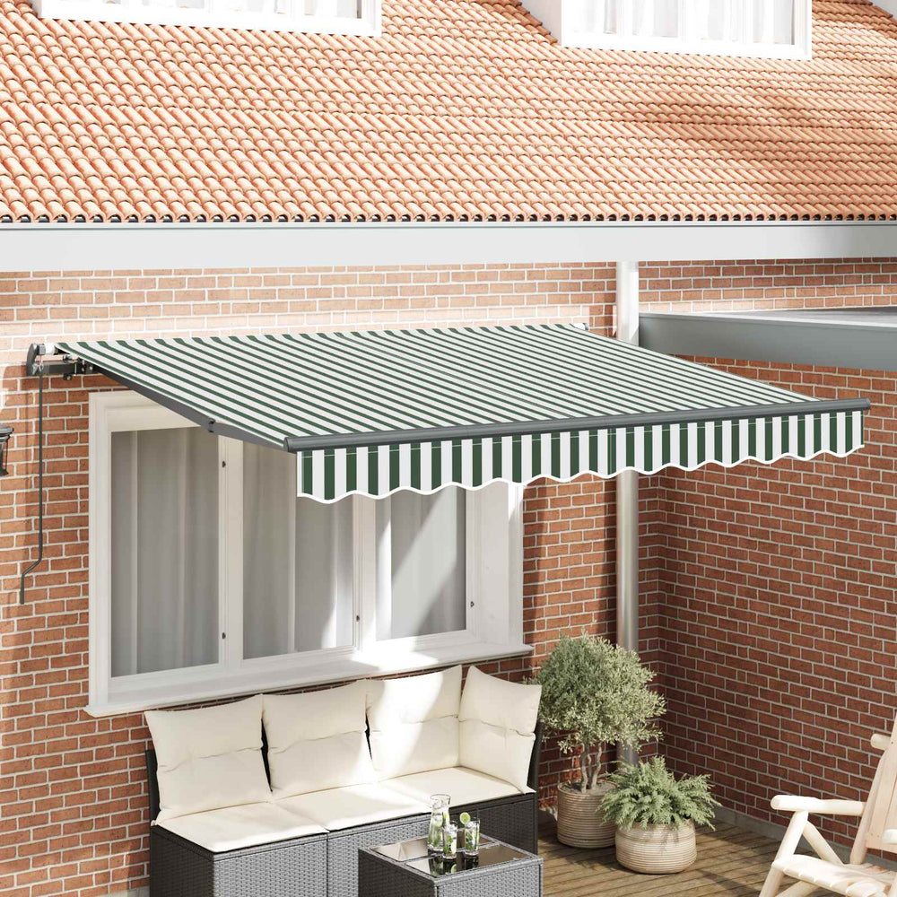 vidaXL Retractable Awning Green 350 x 200 cm Fabric