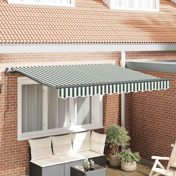 vidaXL Retractable Awning Green 350 x 200 cm Fabric