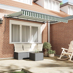 vidaXL Retractable Awning Green 350 x 200 cm Fabric